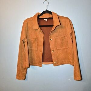 Women's Orange Suede Jacket